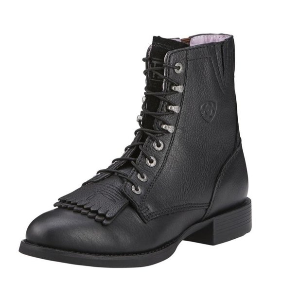 Ariat Shoes - Ariat Heritage Lacer II Black Leather Kiltie Boots